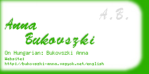 anna bukovszki business card